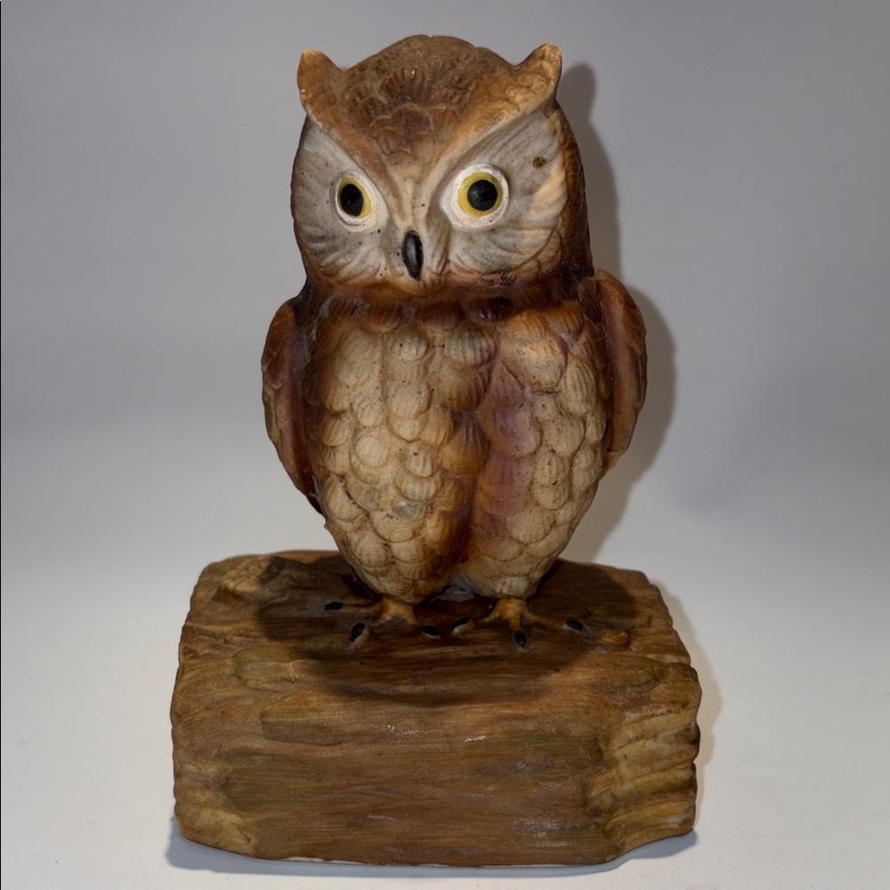 Handcrafted Brown musical Owl Sculpture